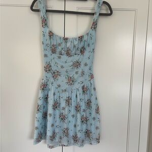 Tiger Mist Floral Dress in Light Blue and Pink